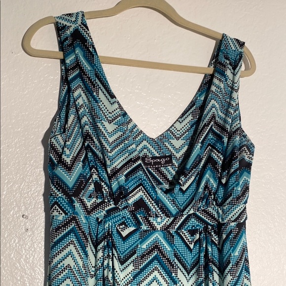Chevron Patterned Blue Dress Size XL - Picture 4 of 5